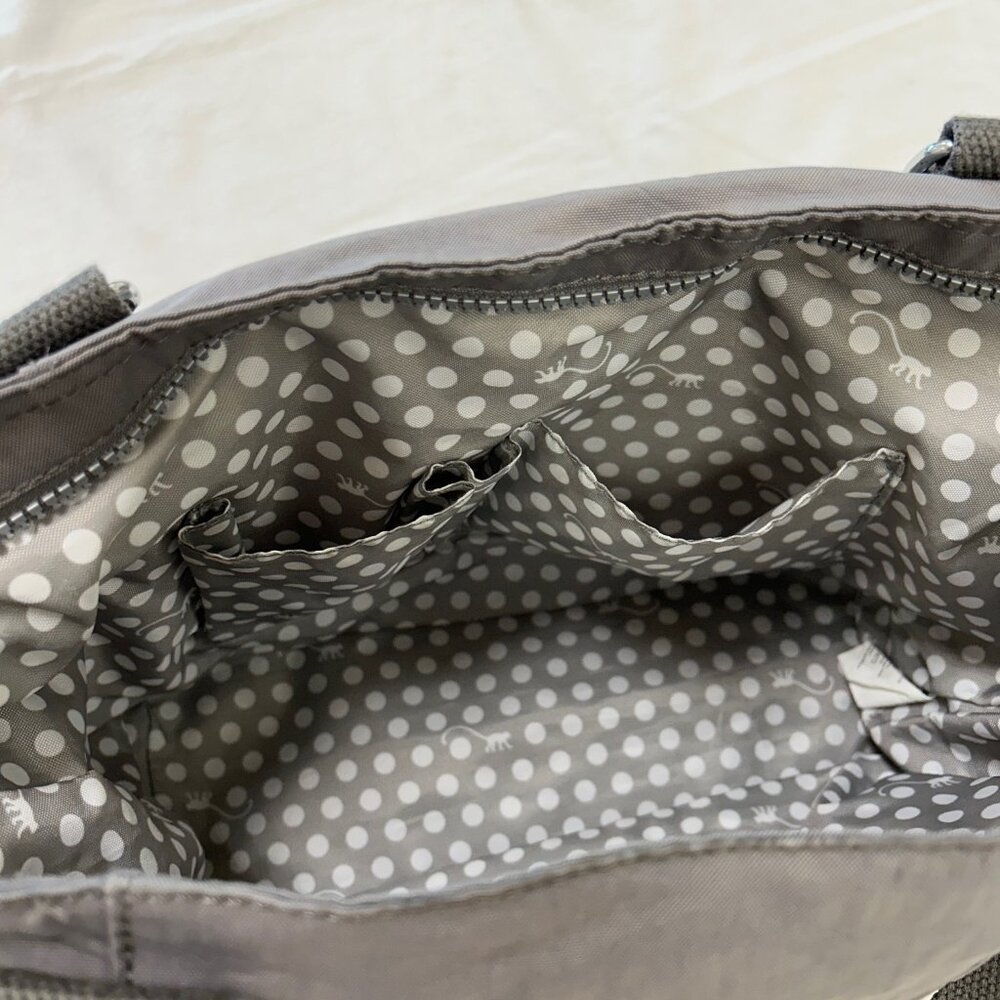 Kipling Gray Tote Bag – Style TM5251-076 – Polka Dot Lining - Picture 11 of 15